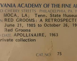 Red Grooms Provenance