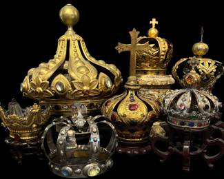 a Collection of Saint Crowns from Sterling Silver & Brass to Stone Encrusted