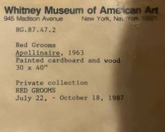 Red Grooms Provenance