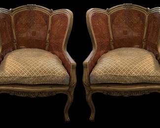Pair of French Louis XVI Style Cane Backed Chairs