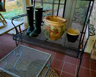Metal, Patio Bench, Planters, Hunter Boots