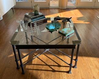 Wrought Iron and glass coffee table