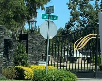 This is the street sign for the entrance