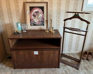 Blue Vase, Candle Holders, Victorian-Style Needlepoint Artwork 