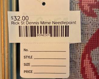 Rick St Dennis Mime Needlepoint