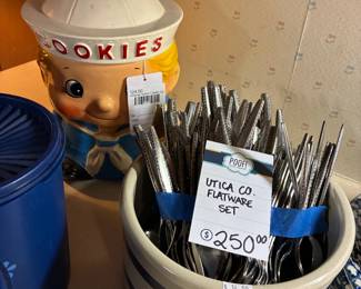 Utica Co Flatware Set, Vintage Sailor Cookie Jar