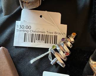 Sterling Christmas Tree Brooch