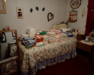 Beds. Beddings. Mirrors. 