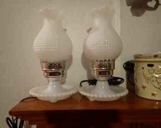 Hurricane Hobnail Lamps