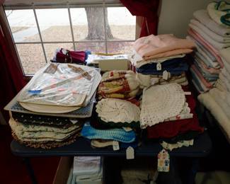 Placemats. Napkins. Doilies. Tablecloths.