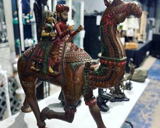Hand Carved & Painted Wood Camel Orlando Estate Auction