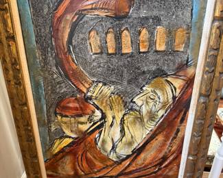 Moshe Katz multi media on canvas 