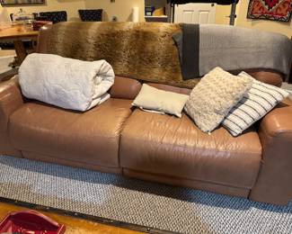 Leather Sofa - two section recliners - gorgeous 