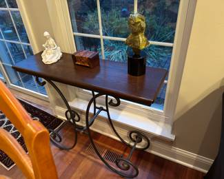 Side Table , Lladro figure on right 