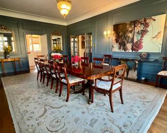 ELEGANT DINING ROOM FURNITURE AND RUG