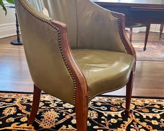 PAIR OF GREEN CHAIRS