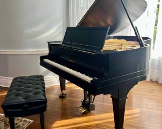 BALDWIN BABY GRAND...SATIN EBONY FINISH AND RECONDITIONED...WONDERFUL INSTRUMENT!