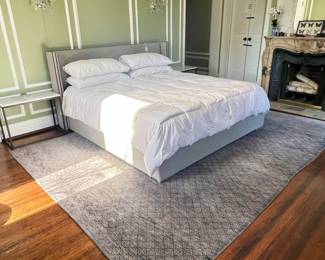 KING SIZE BED, NIGHT STANDS AND RUG