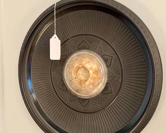 AMERICAN INDIAN POTTERY CHARGER SIGNED GREENBAUM