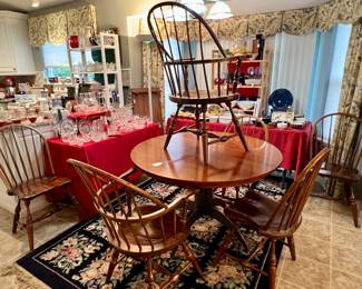 ETHAN ALLEN TABLE AND STICKLEY CHAIRS