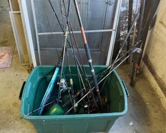 Bin Lot of Fishing Poles