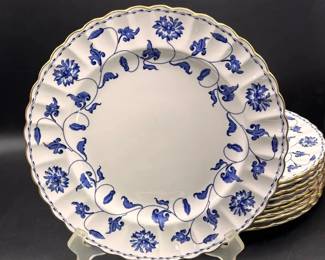 (11) Spode Blue Colonel - Fine Bone China 10.5” Plates
