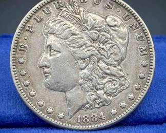 1884 Morgan Silver Dollar – 90% Silver, Philadelphia Mint
