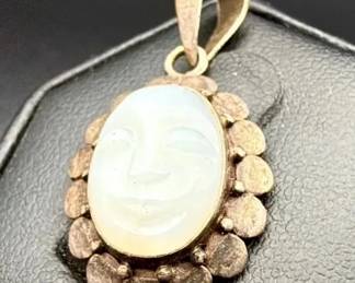Sterling Silver Face Pendant Stamped 925
