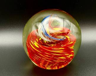 Corkscrew Tornado Art Glass Paperweight
