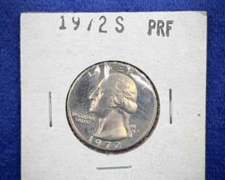 1972-S Washington Quarter – Proof Strike – San Francisco Mint
