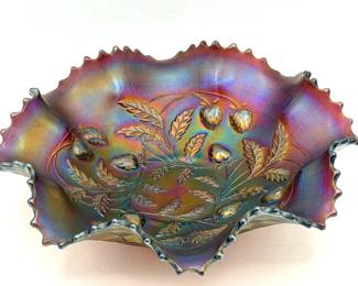 Northwood Carnival Glass Strawberry bowl
