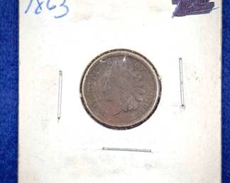 1863 Indian Head Cent – Civil War Era Copper-Nickel One Cent Coin
