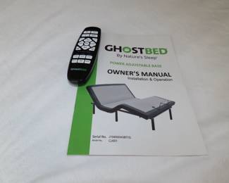 Like new adjustable queen size bed with beautiful blue headboard.