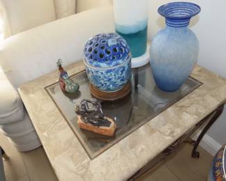 Sterliing silver Figure and blue decor.