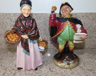 Royal Doulton "The Orange Lady" and "Town Crier".