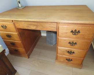 Solid wood desk.