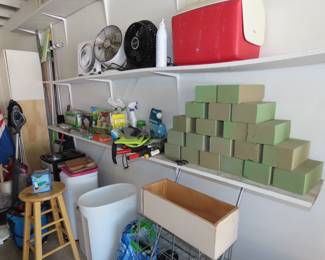 Coolers, fans, flower arranging foam blocks.