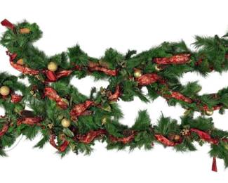 Garland With Or Ornaments And Lights