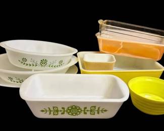 Pyrex, Fire King, Glasbake, Other Milk Glass Casserole And Baking Dishes