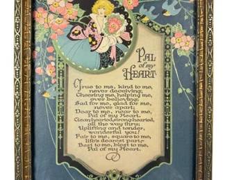 Antique Buzza Motto Deco Poem 