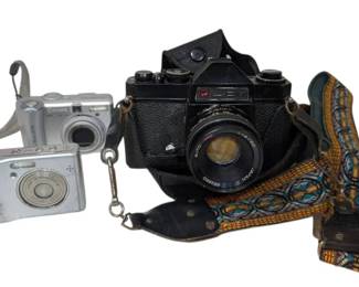 Canon PowerShot A75, Nikon CoolPix L12 Digital Cameras GAF Film Camera