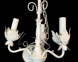 Small White Metal Chandelier 