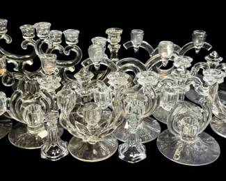 Vintage Glass Candlestick Holders