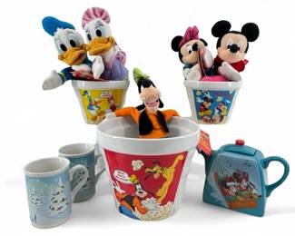 Walt Disney Popcorn Buckets, Tea Set Stuffies