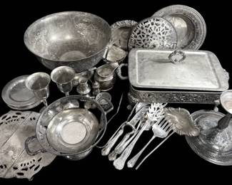 Web Sterling Handled Scissors, SilverPlated Serving Utensils,  Dishes 