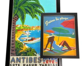 2 Framed Beach Prints 