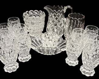 Glass Vases, Pitcher, Cups