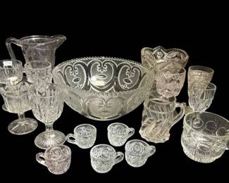 Vintage And Antique Glassware, Bowl, Cups, More