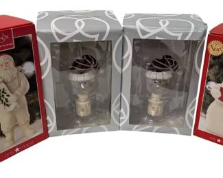 Lenox Santa And Snowman And Department 56 Lights