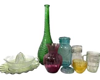Green Genie Bottle Decanter, Ball Mason Jar, More Colorful Glass 